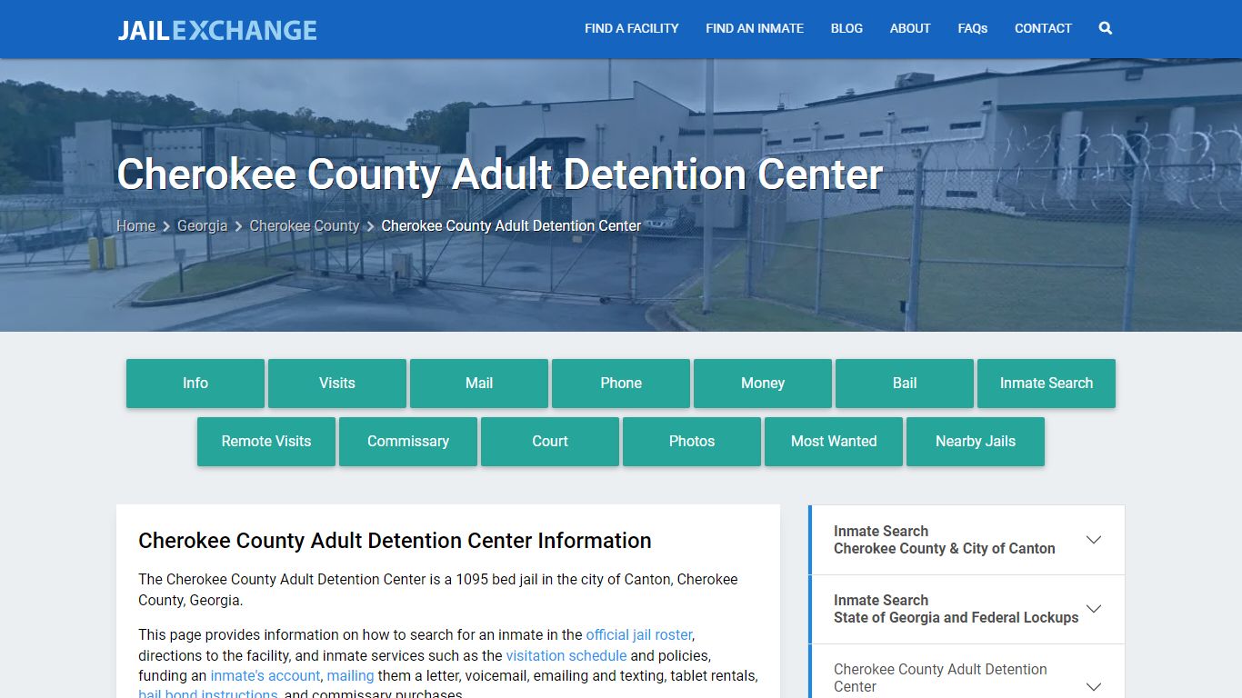 Cherokee County Adult Detention Center, GA Inmate Search, Information